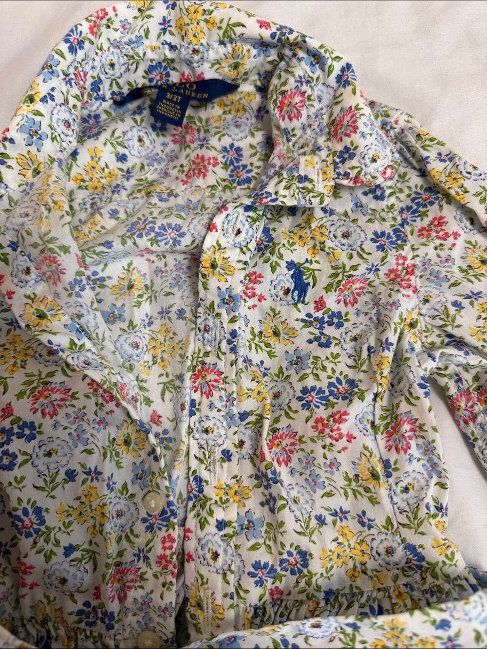 Ralph Lauren White Floral Button-Front Dress - Picture 2 of 2